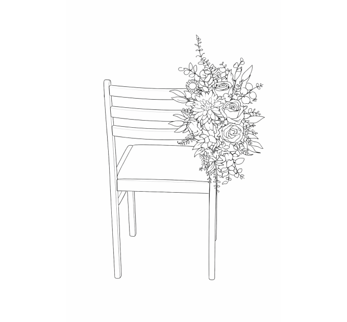 Custom Wedding Chair Flowers for Ceremony and Reception