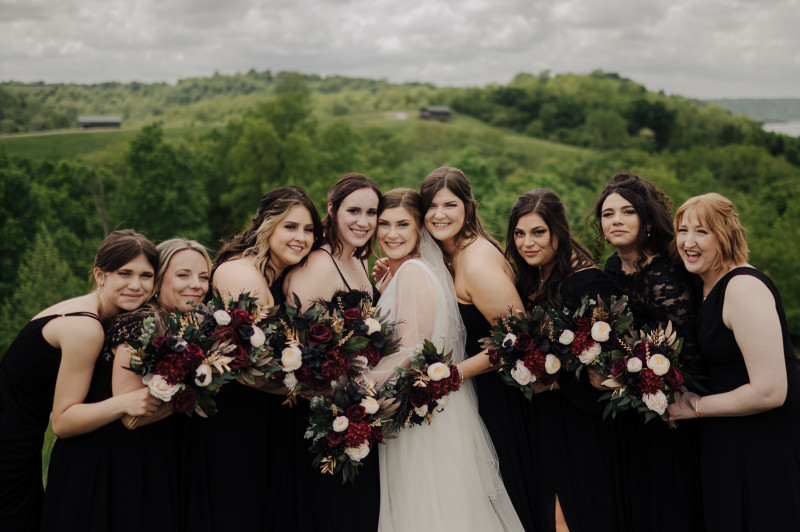 Burgundy and ivory bridal bouquet with black flowers and gold touches4901-532.29953070802