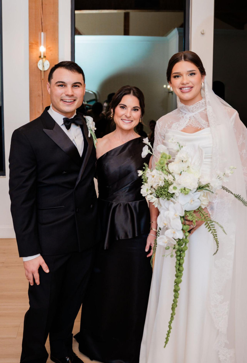 Modern White & Green Orchid Wedding Bouquet with Cascading Amaranthus1284-1176.9470404984