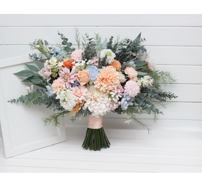 Pastel Wildflower Bridal and Bridesmaid Wedding Bouquets