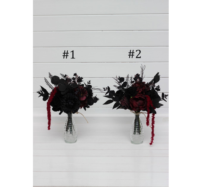 Dramatic Burgundy, Black & Purple Mini Bouquet with Amaranth