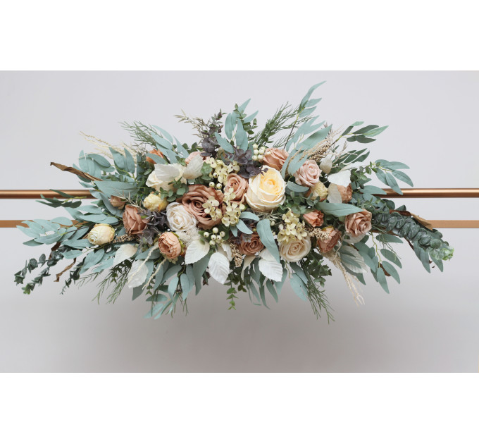 Flower Arch Arrangement in Champagne & Ivory | Faux Floral Archway for Wedding