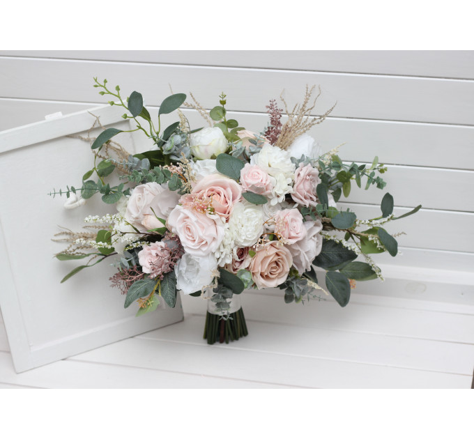 Bridal Bouquet in Blush Pink, White and Beige Tones
