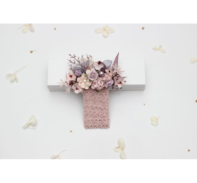 Lilac & Blush Pink Wedding Boutonnieres Set – Pocket and Regular Styles