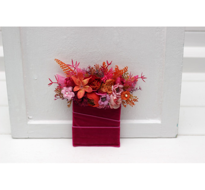 Orange, Magenta, Pink & Red Wedding Boutonnieres in Regular and Pocket Styles