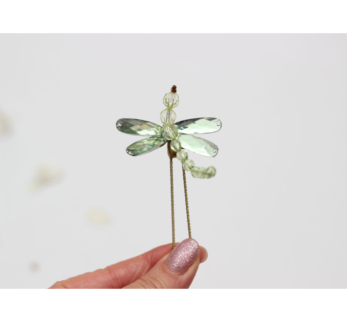 Pastel Wildflower Hair Pins with Dragonfly Accent for Bridal Hairstyles
