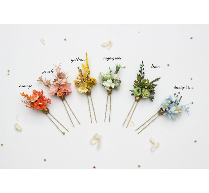 Mix and Match Wildflower Hair Pins for Bridal and Bridesmaid Hairstyles