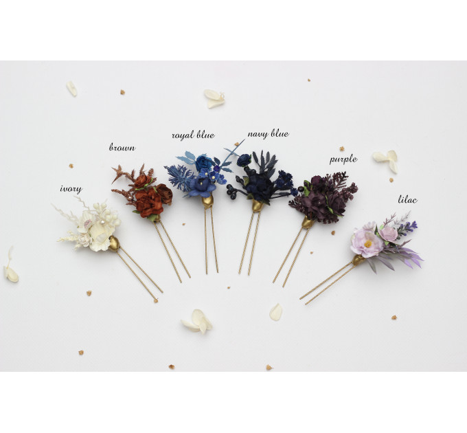 Mix and Match Wildflower Hair Pins for Bridal and Bridesmaid Hairstyles