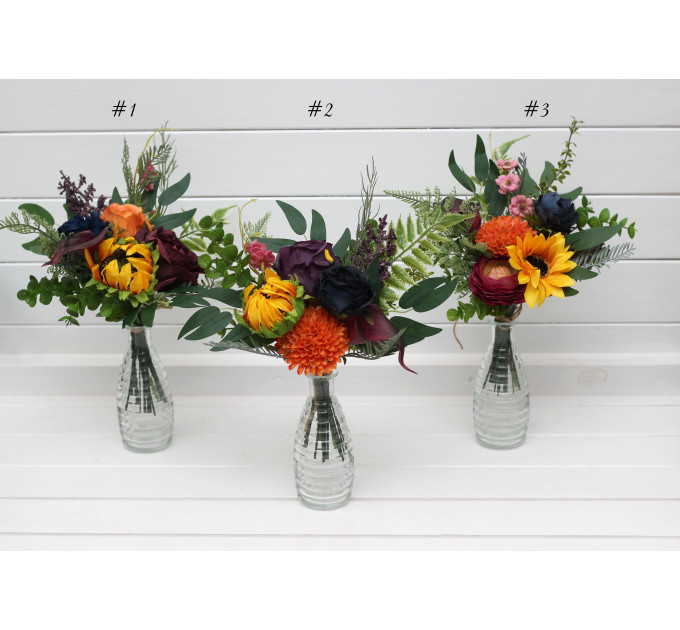 Bright Sunflower Mini Bouquet for Wedding Table and Vase Decor