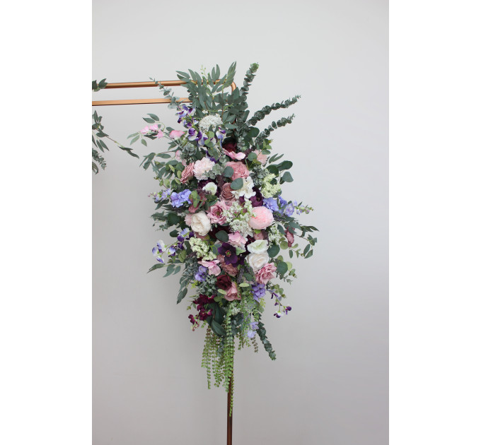 Wildflower Wedding Arch Flowers in Dusty Rose, Purple, Lilac, Ivory & Blush Pink