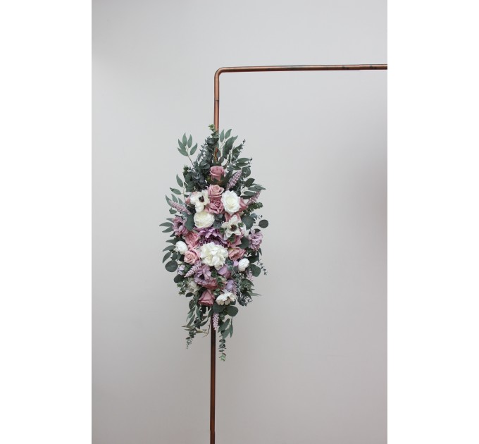  Flower arch arrangement in lilac white mauve colors.  Arbor flowers. Floral archway. Faux flowers for wedding arch. 5059-2