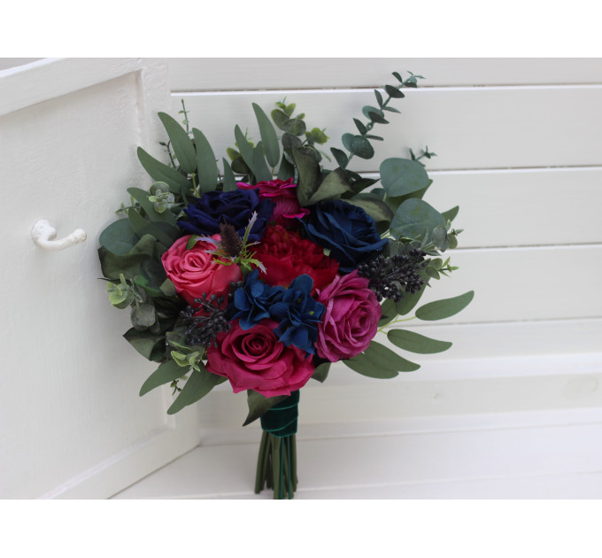 Jewel-Tone Wedding Bouquets – Faux Bridal & Bridesmaid Flowers in Deep Rich Colors