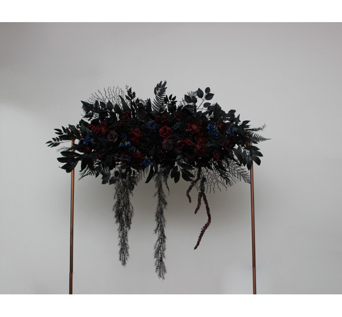 Gothic Wedding Arbor Flowers – Burgundy, Black, Blue & Purple Halloween Floral Archway