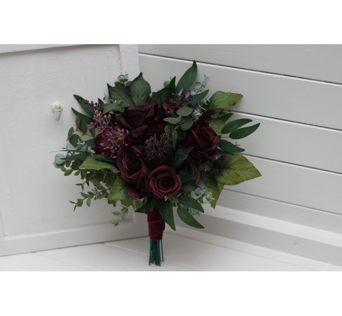 Jewel-Tone Bridesmaid Bouquet – Emerald, Orange, Magenta & Teal Wedding Flowers