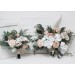 Wedding bouquets in white beige colors. Bridal bouquet. Faux bouquet. Bridesmaid bouquet. 5119-0023