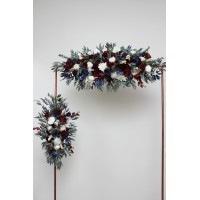  Flower arch arrangement in burgundy ivory navy blue  colors.  Arbor flowers. Floral archway. Faux flowers for wedding arch. 5097