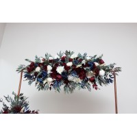  Flower arch arrangement in burgundy ivory navy blue  colors.  Arbor flowers. Floral archway. Faux flowers for wedding arch. 5097