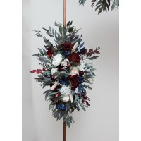  Flower arch arrangement in burgundy ivory navy blue  colors.  Arbor flowers. Floral archway. Faux flowers for wedding arch. 5097