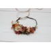 Orange ivory rust terracotta  flower crown. Hair wreath. Flower girl crown. Wedding flowers. 0029