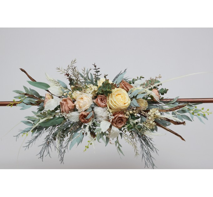  Flower arch arrangement in champagne ivory colors.  Arbor flowers. Floral archway. Faux flowers for wedding arch. 5044