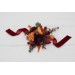 Wedding boutonnieres and wrist corsage  in rust burgundy cinnamon orange color theme. Flower accessories. 0033