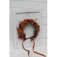 Rust terracotta burnt orange  flower crown. Hair wreath. Flower girl crown. Wedding flowers. 0505