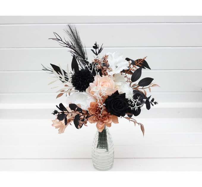 Mini Bouquets for Vases in Dusty Rose, Black, Cinnamon & White