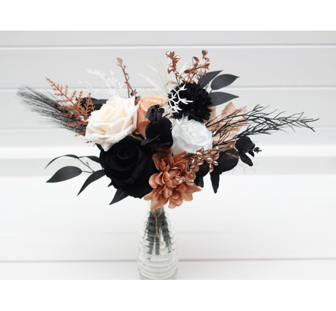 Mini Bouquets for Vases in Dusty Rose, Black, Cinnamon & White