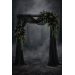 Moody Forest Green, Black & Gold Arch Flowers with Cascading Amaranthus
