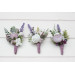 Lavender, White & Lilac Wedding Boutonnieres