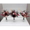 Mini bouquets for vases in burgundy, dusty rose and blush pink