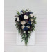Plum, Ivory & Navy Blue Cascading Bridal and Bridesmaid Bouquets