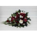 Winter Cascading Bouquet with Burgundy, Ivory Flowers and Pine