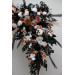 Flower Arch Arrangement in Dusty Rose, Black, Cinnamon & White | Wedding Arbor Flowers