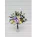 Yellow, Ivory, Dusty Blue & Lavender Wedding Table Mini Bouquets