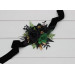 Moody Forest Green & Black Gold Wrist Corsage for Wedding