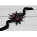 Wrist Corsage in Black, Purple & Magenta Colors