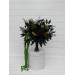 Moody Forest Green and Black Gold Bridal Bouquet for Gothic or Halloween Weddings