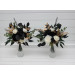 Ivory, Black & Gold Hunter Green Table Mini Bouquets