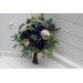 Plum, Ivory & Navy Blue Cascading Bridal and Bridesmaid Bouquets