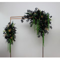 Moody Forest Green, Black & Gold Arch Flowers with Cascading Amaranthus