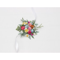 Colorful wrist corsage.  Wildflowers. 5306