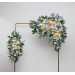 Wildflower arch flowers in yellow, ivory, dusty blue and lavender
