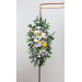 Wildflower arch flowers in yellow, ivory, dusty blue and lavender