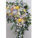 Wildflower arch flowers in yellow, ivory, dusty blue and lavender