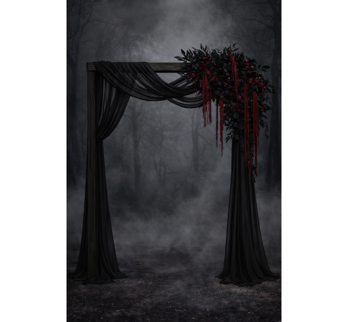 Dramatic Burgundy, Black & Purple Arch Flowers with Amaranth