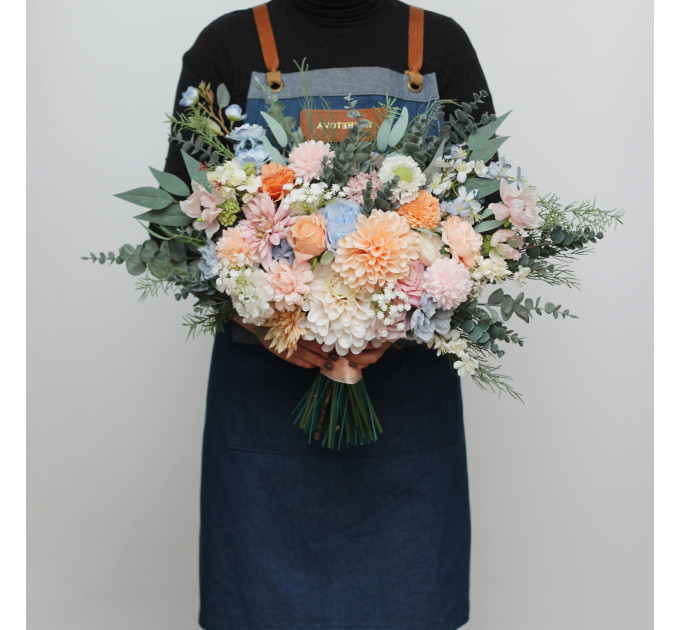 Pastel Wildflower Bridal and Bridesmaid Wedding Bouquets