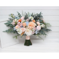 Pastel Wildflower Bridal & Bridesmaid Bouquets. 5452