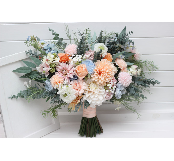 Pastel Wildflower Bridal and Bridesmaid Wedding Bouquets