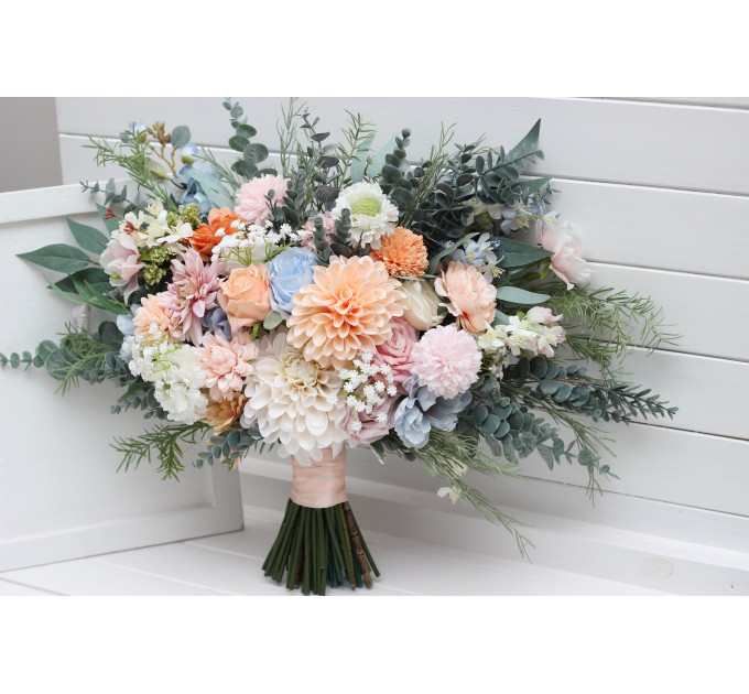 Pastel Wildflower Bridal and Bridesmaid Wedding Bouquets
